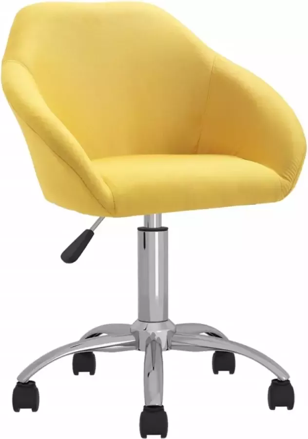 VidaLife Kantoorstoel draaibaar stof geel