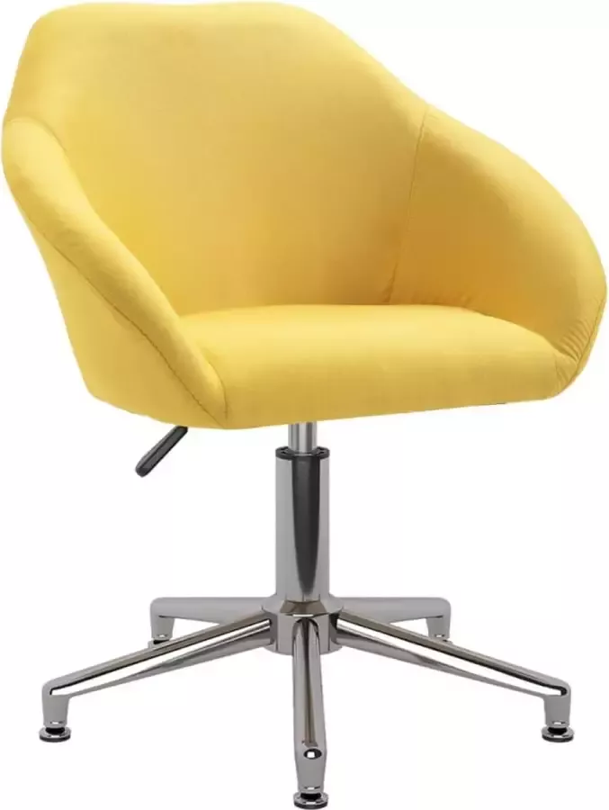 VidaLife Kantoorstoel draaibaar stof geel - Foto 3