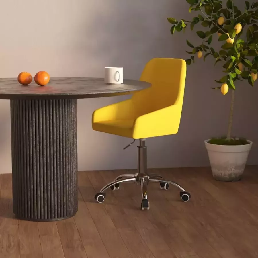 VidaLife Kantoorstoel draaibaar stof mosterdgeel - Foto 5