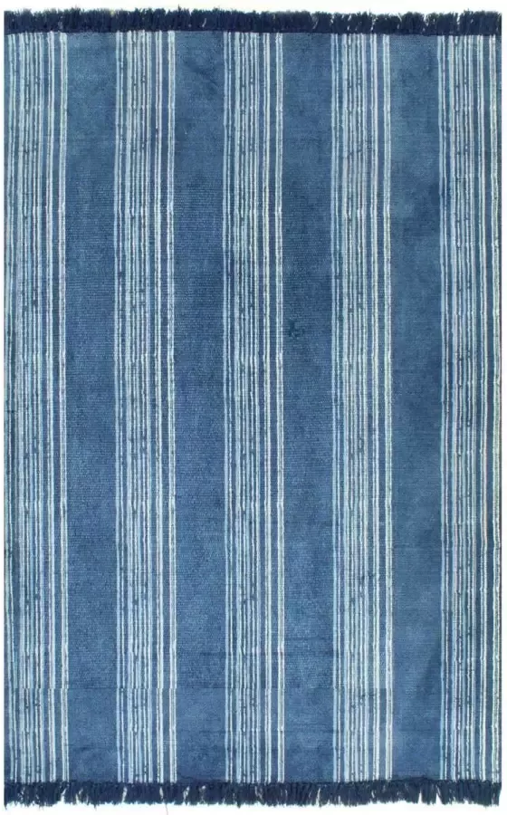 VidaLife Kelim vloerkleed met patroon 160x230 cm katoen blauw