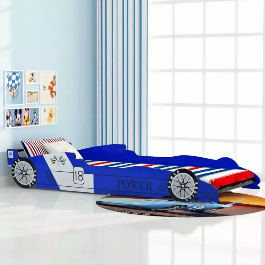 VidaLife Kinderbed raceauto blauw 90x200 cm