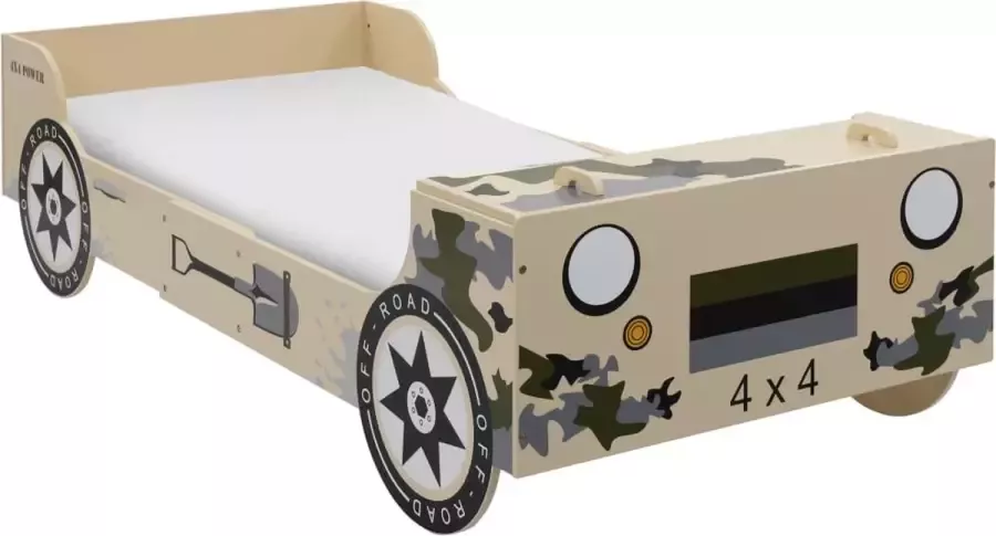 VidaLife Kinderbed terreinwagen 90x200cm camouflage