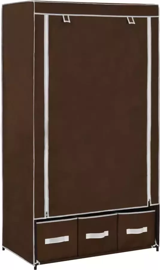 VidaLife Kledingkast 87x49x159 cm stof bruin