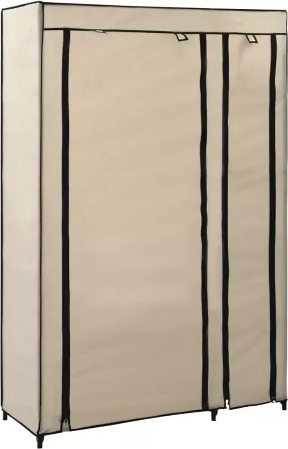 VidaLife Kledingkast opvouwbaar 110x45x175 cm stof crème