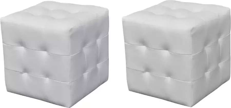 VidaLife Krukken 2 st kubusvormig wit