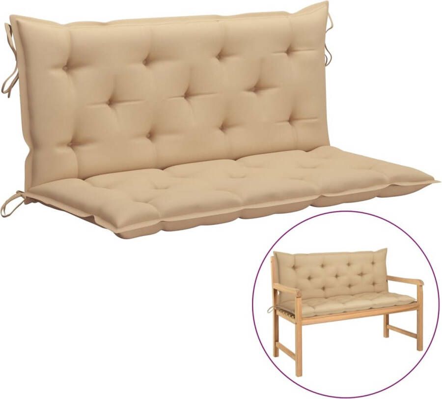 VidaLife Kussen voor schommelstoel 120 cm stof beige