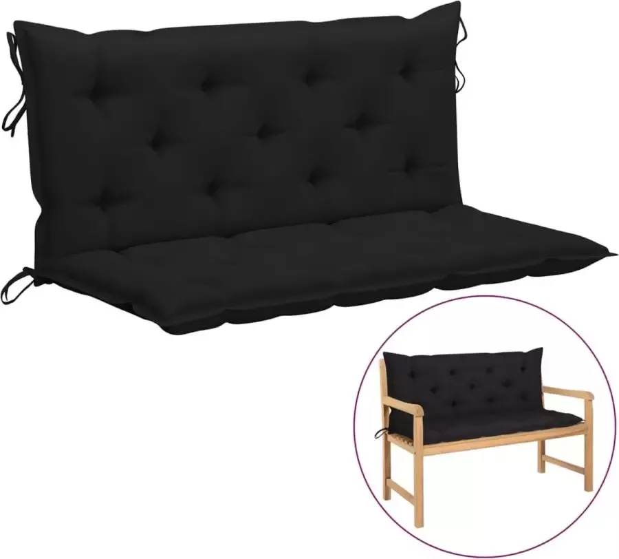 VidaLife Kussen voor schommelstoel 120 cm stof zwart