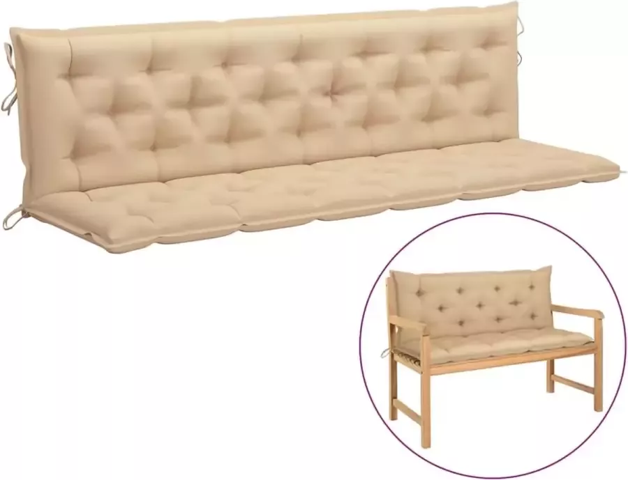 VidaLife Kussen voor schommelstoel 200 cm stof beige