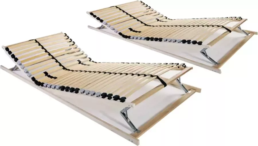VidaLife Lattenbodems 2 st met 28 latten 7 zones 70x200 cm