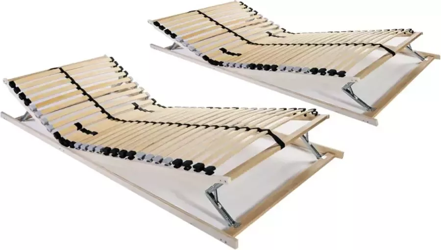 VidaLife Lattenbodems 2 st met 28 latten 7 zones 90x200 cm