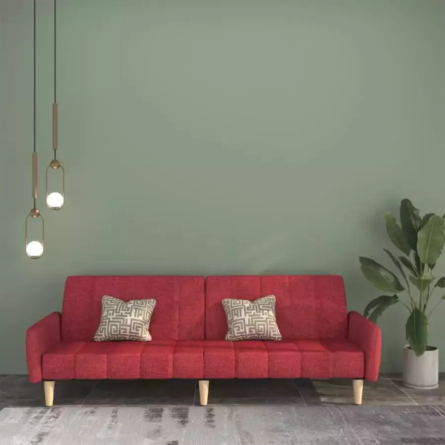 VidaLife Ligbed 2-zits stof wijnrood