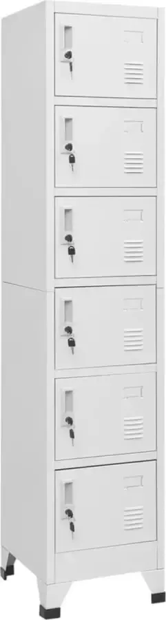 VidaLife Lockerkast 38x40x180 cm staal lichtgrijs