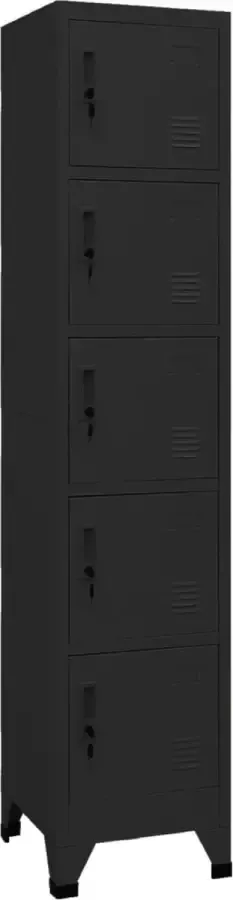 VidaLife Lockerkast 38x40x180 cm staal zwart - Foto 2