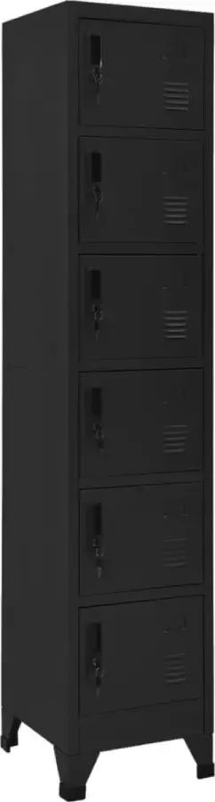 VidaLife Lockerkast 38x40x180 cm staal zwart