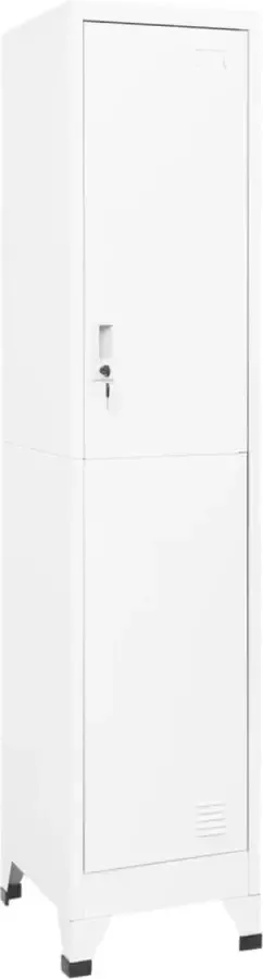 VidaLife Lockerkast 38x45x180 cm staal wit - Foto 2