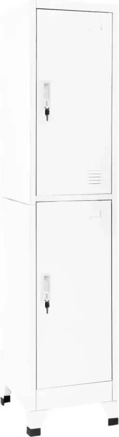 VidaLife Lockerkast 38x45x180 cm staal wit