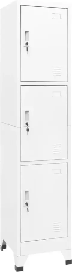 VidaLife Lockerkast 38x45x180 cm staal wit - Foto 3