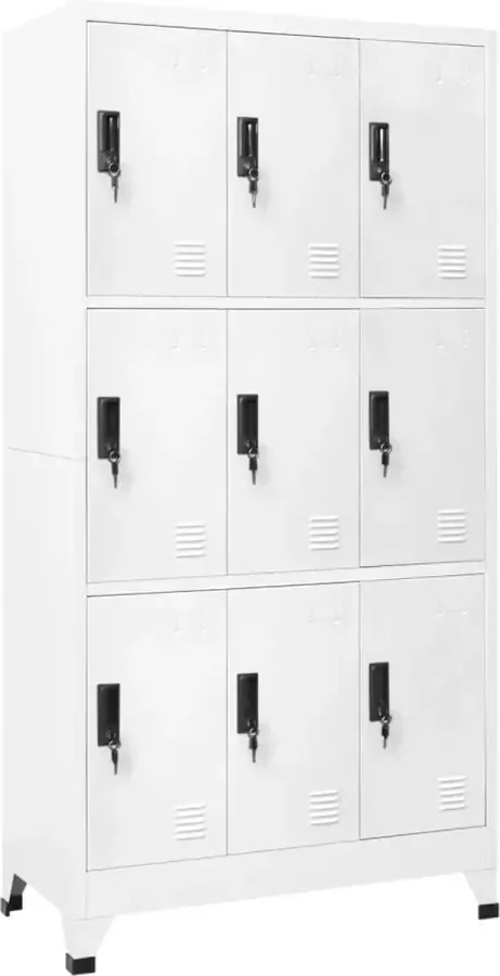 VidaLife Lockerkast 90x45x180 cm staal wit - Foto 2