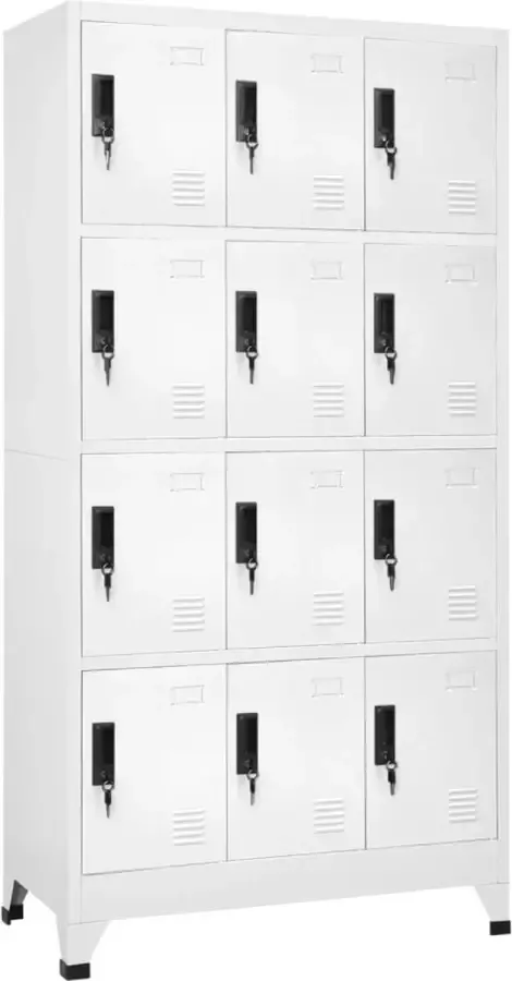 VidaLife Lockerkast 90x45x180 cm staal wit