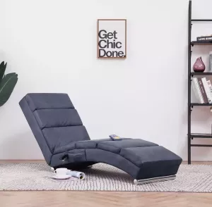 VidaLife Massage chaise longue kunstsuède grijs