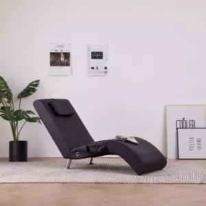 VidaLife Massage chaise longue met kussen kunstleer bruin