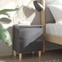 VidaLife Nachtkastje met houten poten 40x30x50 cm hoogglans grijs - Thumbnail 1