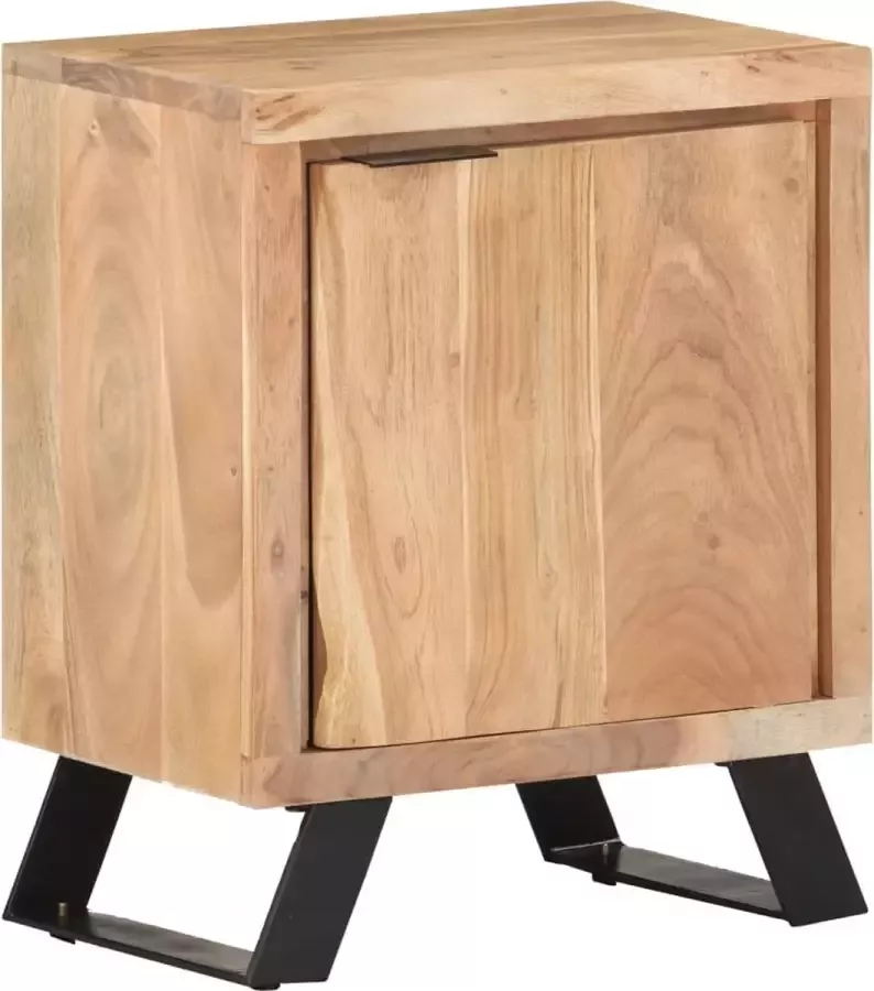VidaLife Nachtkastje met natuurlijke rand 40x30x50 cm massief acaciahout