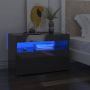 VidaLife Nachtkastjes 2 st LED-verlichting 60x35x40 cm hoogglans grijs - Thumbnail 2