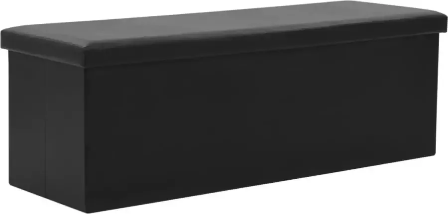 VidaLife Opbergbank inklapbaar 110x38x38 cm kunstleer zwart