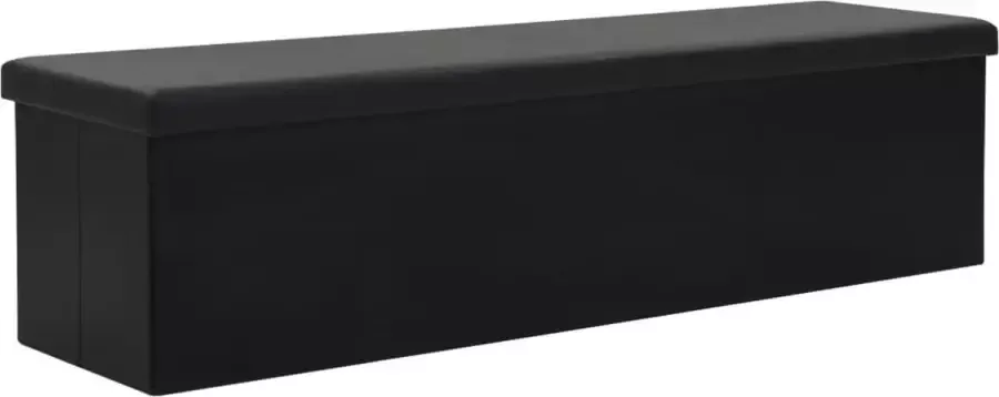 VidaLife Opbergbank inklapbaar 150x38x38 cm kunstleer zwart