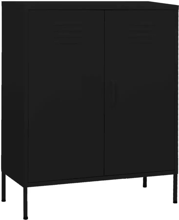 VidaLife Opbergkast 80x35x101 5 cm staal zwart - Foto 2