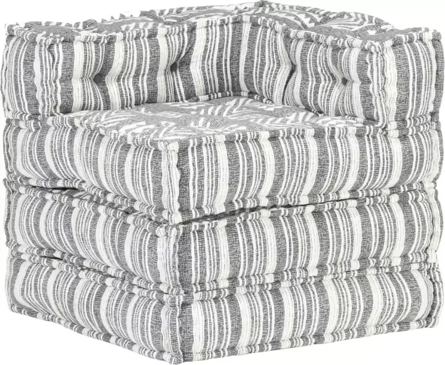 VidaLife Poef modulair stof gestreept grijs