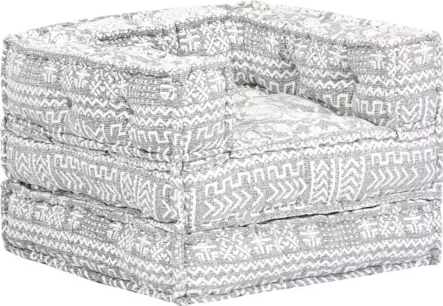 VidaLife Poef modulair stof lichtgrijs