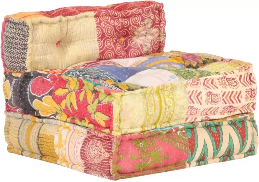 VidaLife Poef modulair stof patchwork - Foto 2