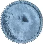 VidaLife Poef rond 40x20 cm fluweel blauw - Thumbnail 1