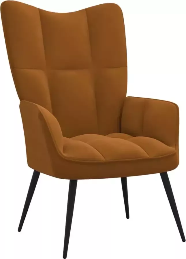 VidaLife Relaxstoel fluweel bruin