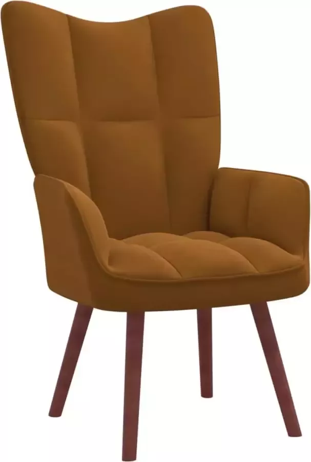 VidaLife Relaxstoel fluweel bruin - Foto 4