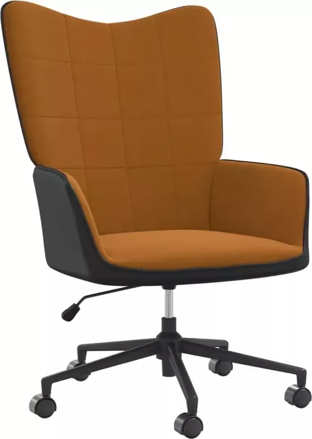 VidaLife Relaxstoel fluweel en PVC bruin