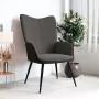 VidaLife Relaxstoel fluweel en PVC donkergrijs - Thumbnail 2