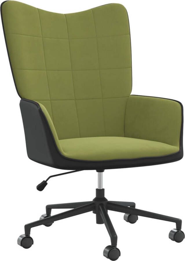 VidaLife Relaxstoel fluweel en PVC lichtgroen