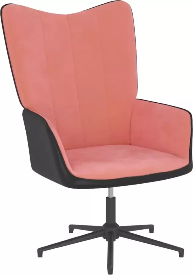 VidaLife Relaxstoel fluweel en PVC roze