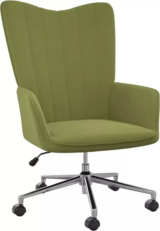 VidaLife Relaxstoel fluweel lichtgroen - Foto 3