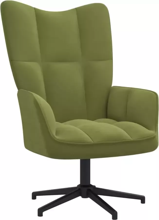 VidaLife Relaxstoel fluweel lichtgroen