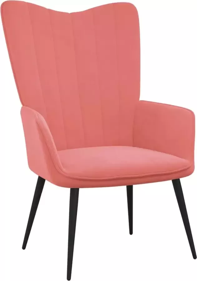 VidaLife Relaxstoel fluweel roze