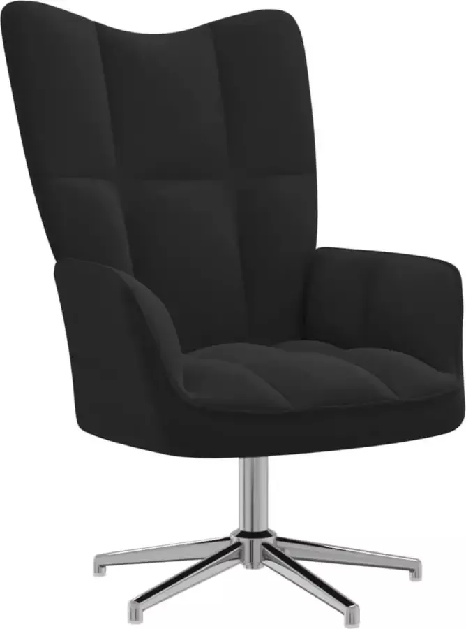 VidaLife Relaxstoel fluweel zwart