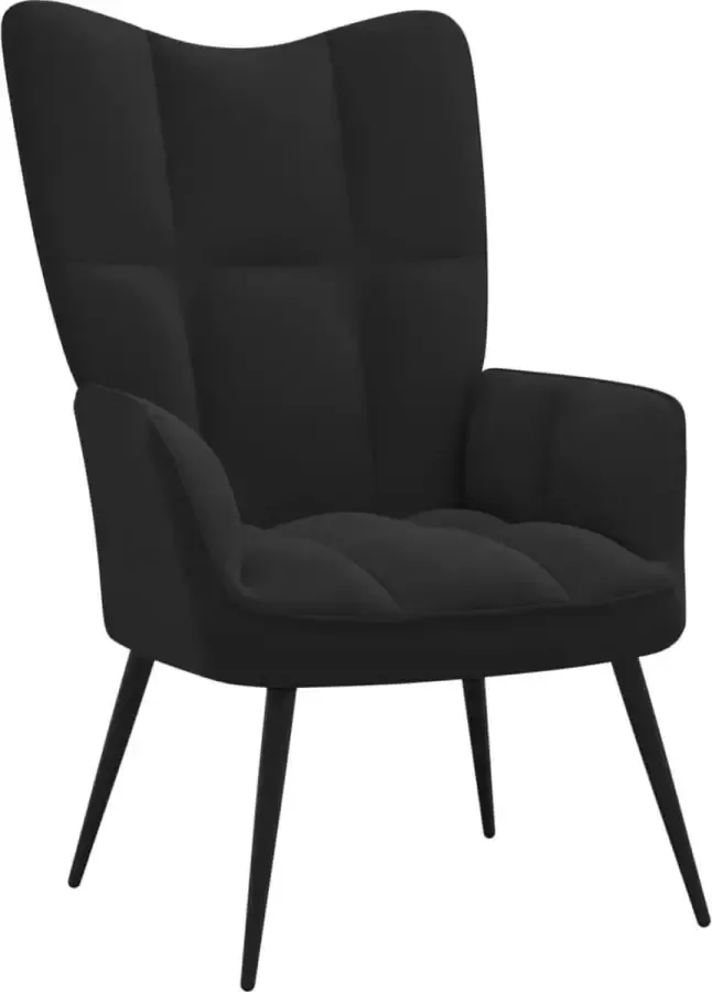 VidaLife Relaxstoel fluweel zwart