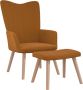 VidaLife Relaxstoel met voetenbank fluweel bruin - Thumbnail 2