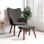 VidaLife Relaxstoel met voetenbank fluweel en PVC donkergrijs - Thumbnail 1