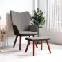 VidaLife Relaxstoel met voetenbank fluweel en PVC lichtgrijs - Thumbnail 2