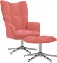 VidaLife Relaxstoel met voetenbank fluweel roze - Thumbnail 2